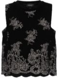 Giambattista Valli floral-embroidered tank top - Black