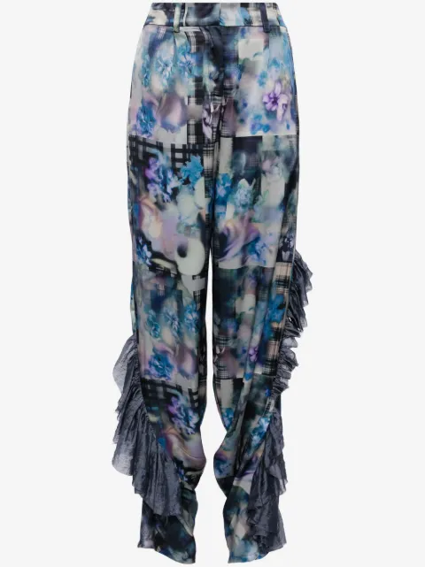 Collina Strada ruffle graphic-print trousers