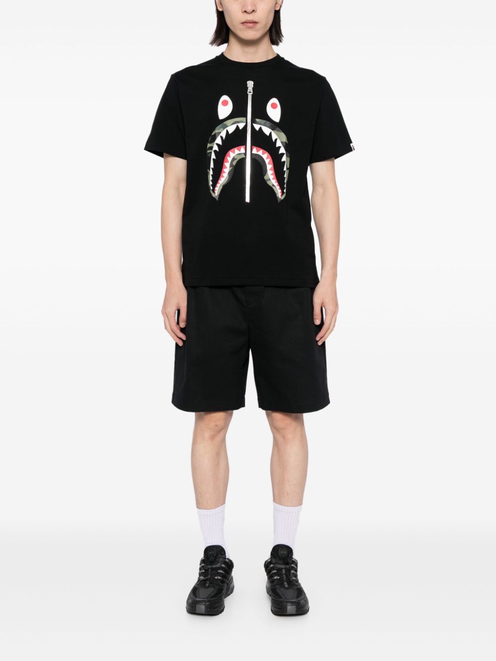 A BATHING APE Katoenen T-shirt met print - Zwart