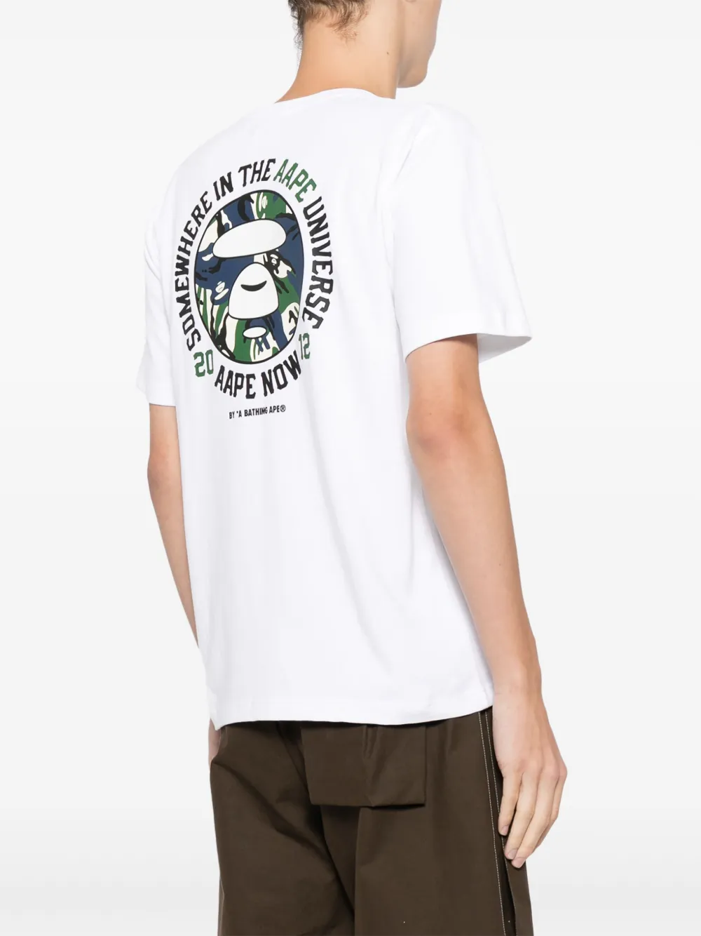 AAPE BY *A BATHING APE Katoenen T-shirt met grafische print Wit