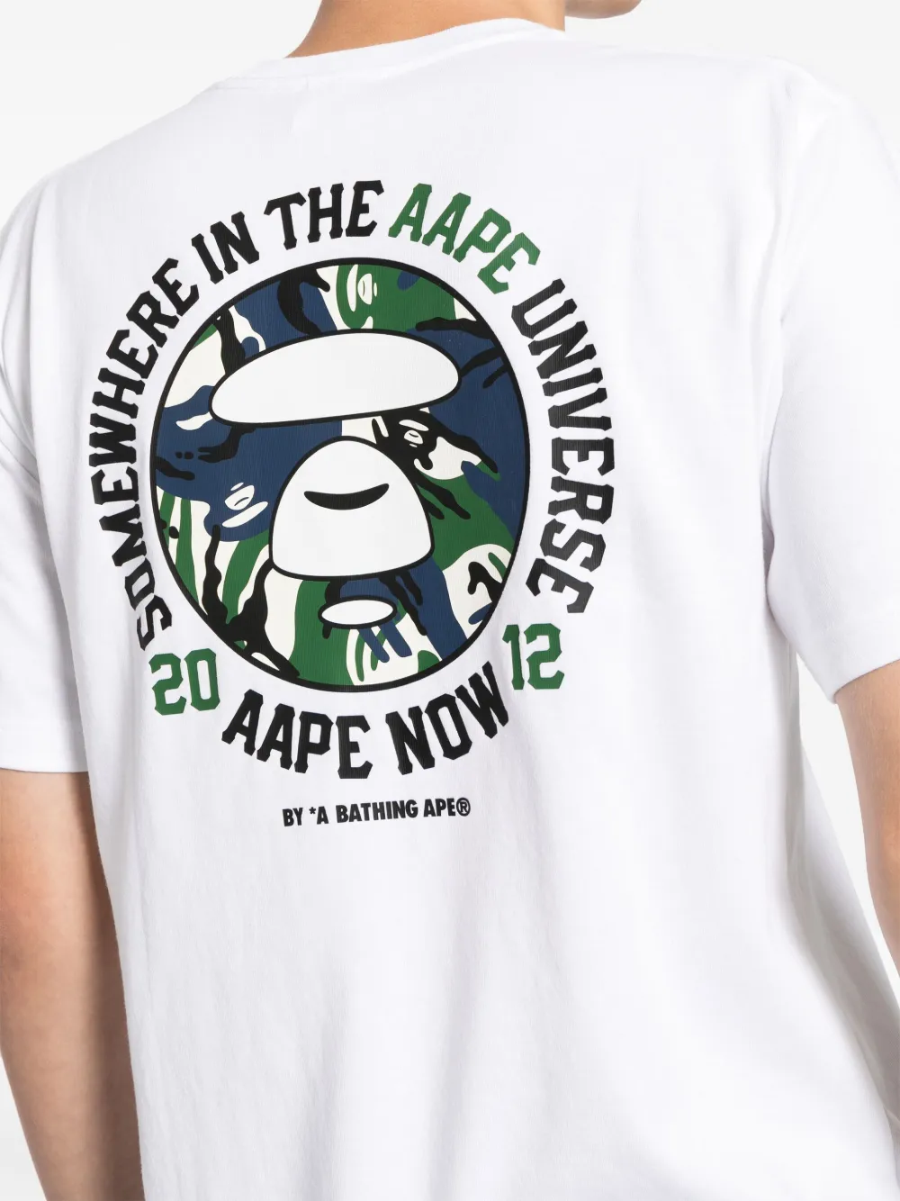 AAPE BY *A BATHING APE Katoenen T-shirt met grafische print Wit