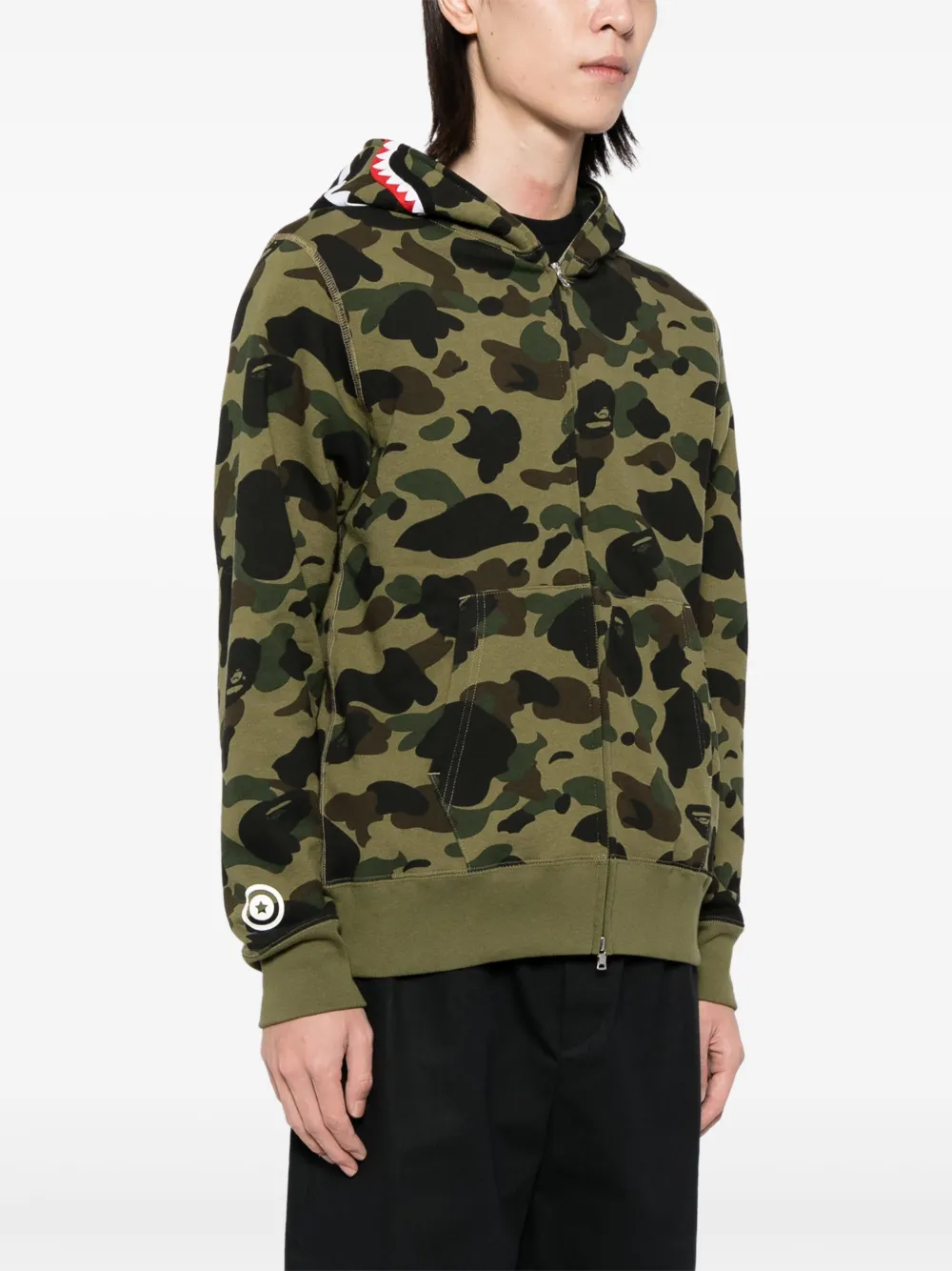 A BATHING APE Katoenen hoodie met logoprint Groen