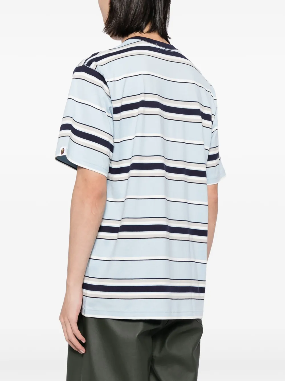 A BATHING APE Gestreept T-shirt Blauw