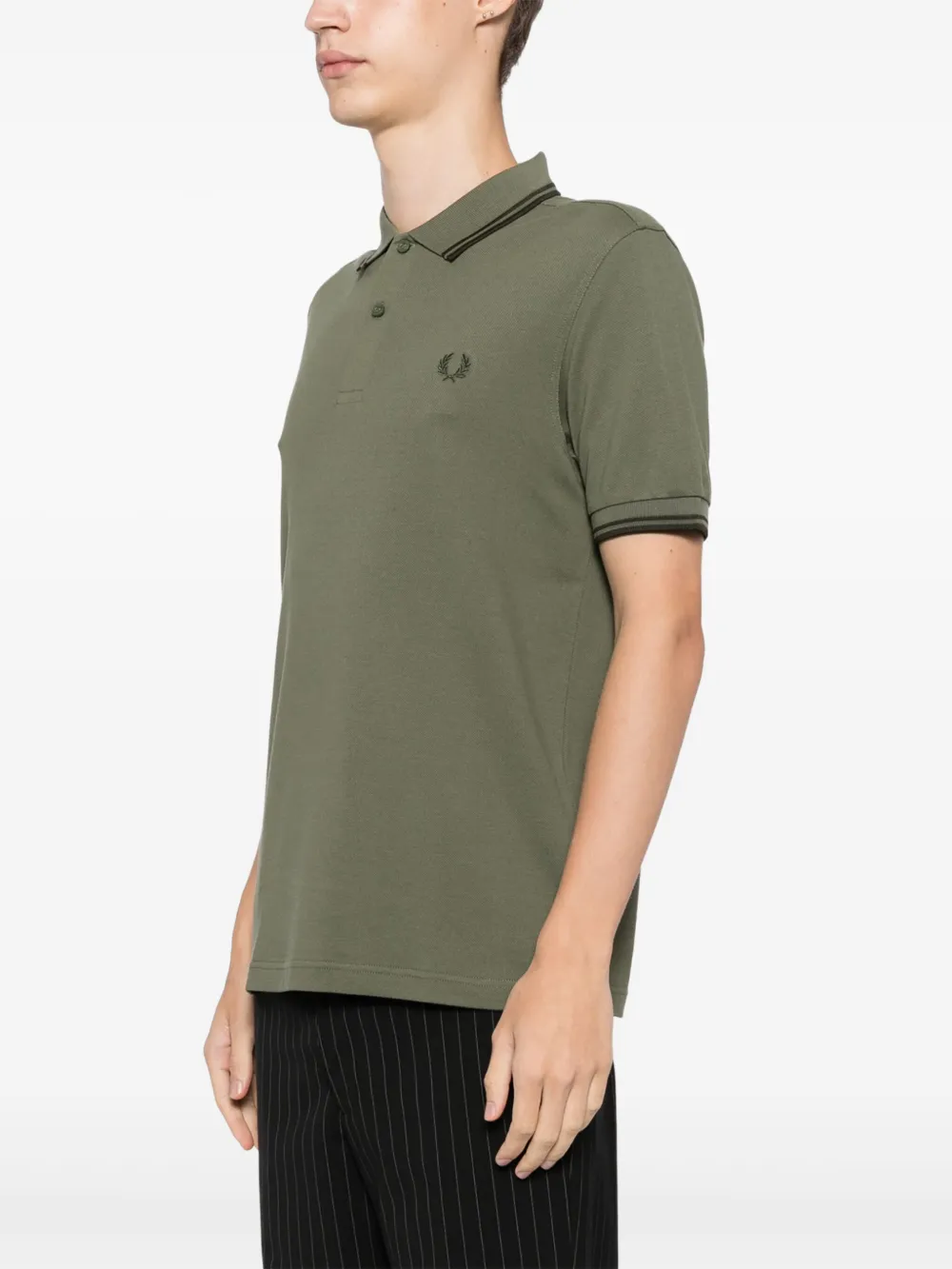 Fred Perry Poloshirt met gestreepte afwerking Groen