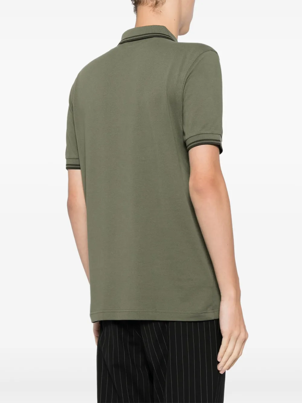 Fred Perry Poloshirt met gestreepte afwerking Groen