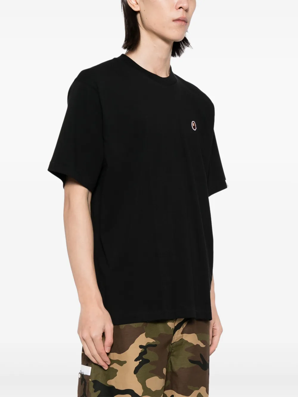 A BATHING APE T-shirt met logo-applicatie Zwart