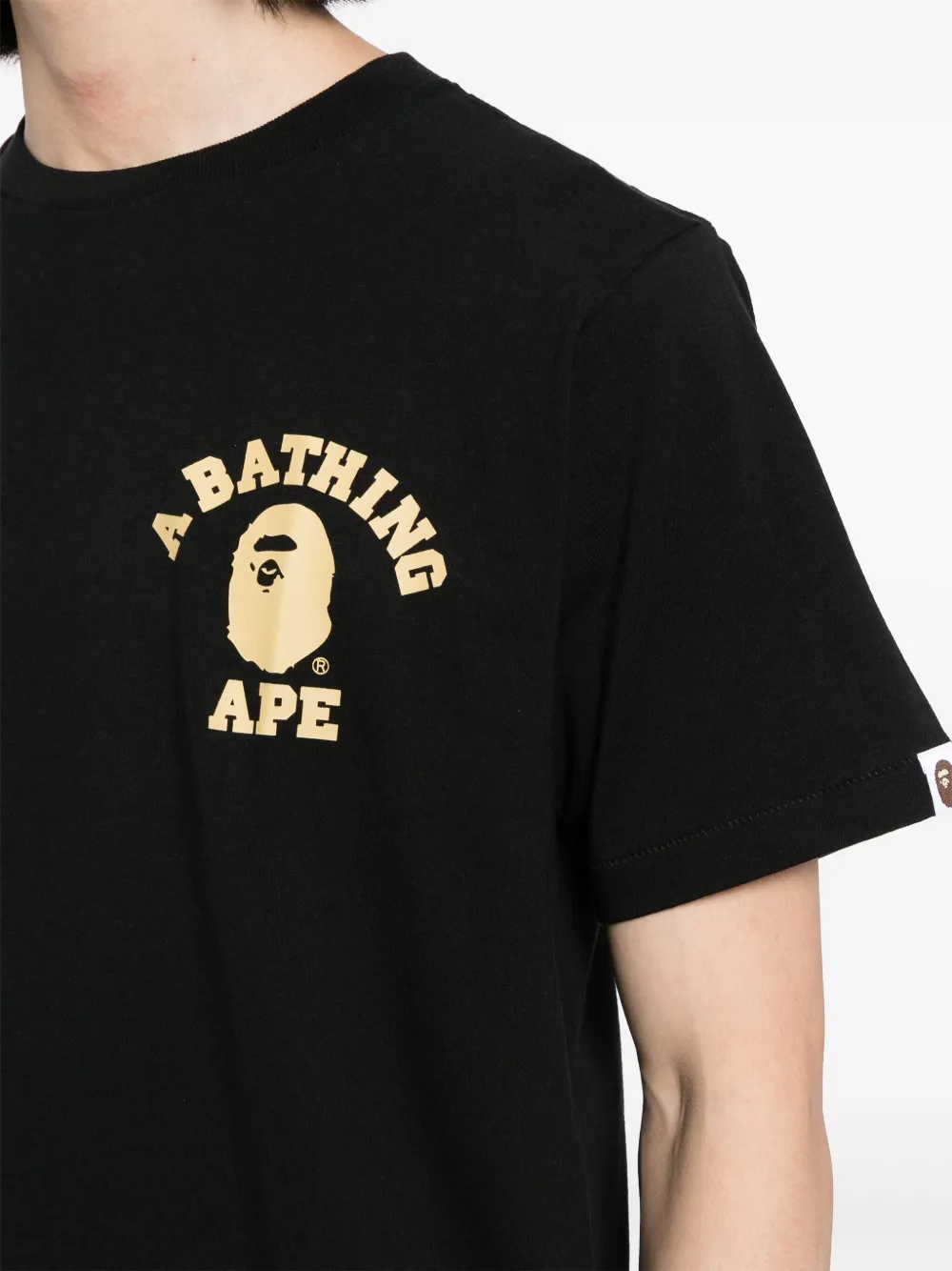 A Bathing Ape Logo-printed Cotton T-shirt In Black