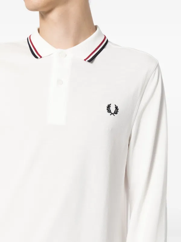 Fred Perry Twin Tipped Polo Shirt | White | FARFETCH CA