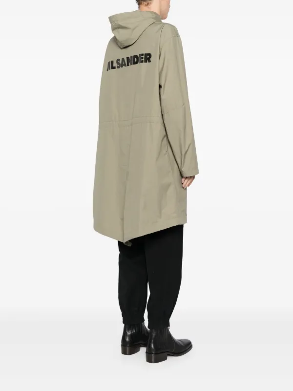 Jil Sander ロゴ パーカーコート | グリーン | FARFETCH JP