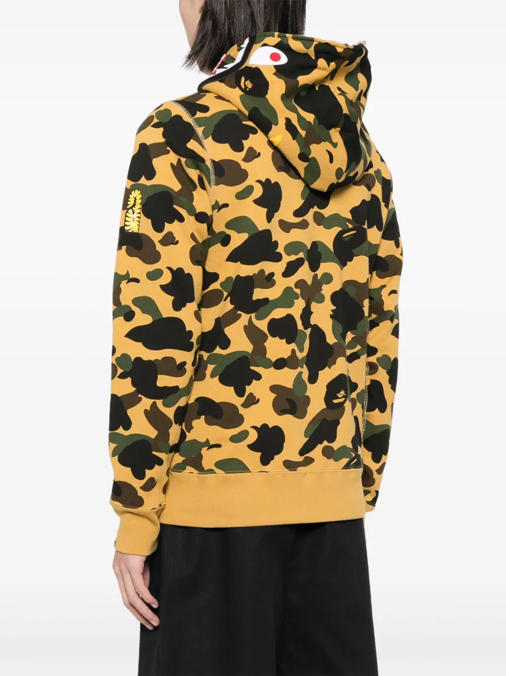 A BATHING APE Katoenen hoodie met logoprint Geel