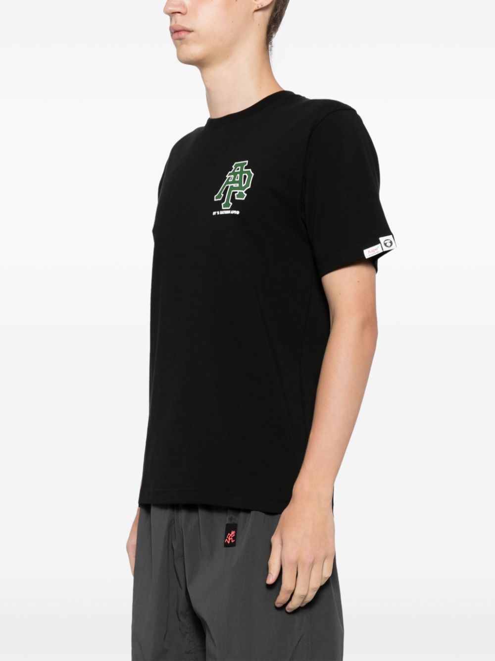 Shop Aape By A Bathing Ape Graphic-print Cotton T-shirt In 黑色