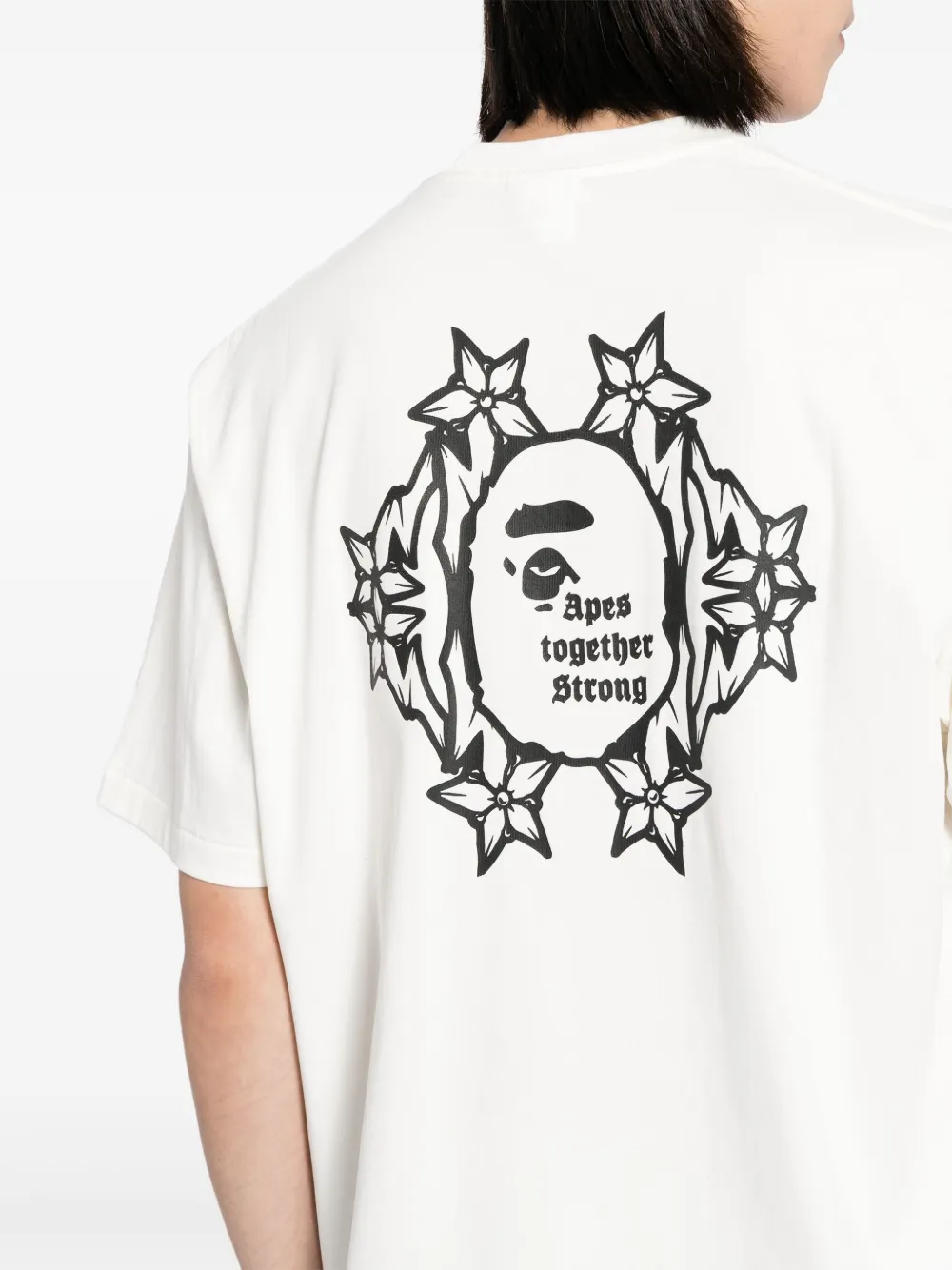 A BATHING APE Katoenen T-shirt met logoprint Wit