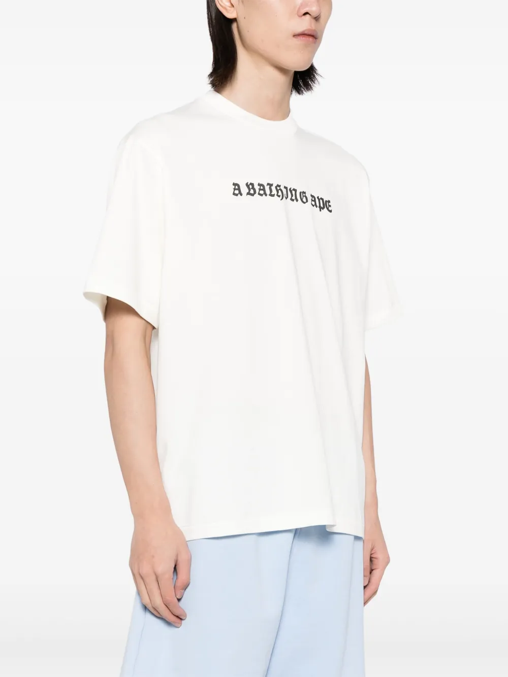 A BATHING APE Katoenen T-shirt met logoprint Wit