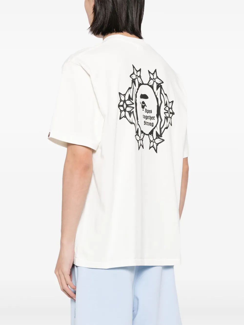 A BATHING APE Katoenen T-shirt met logoprint Wit