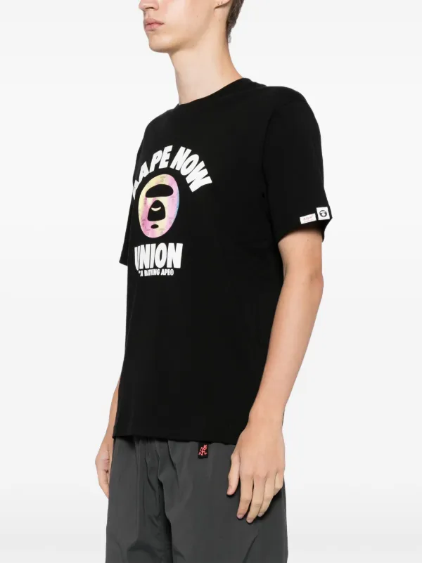 レビュー高評価商品 BY AAPE *A Black | T-shirt Cotton graphic-print APE® BATHING トップス