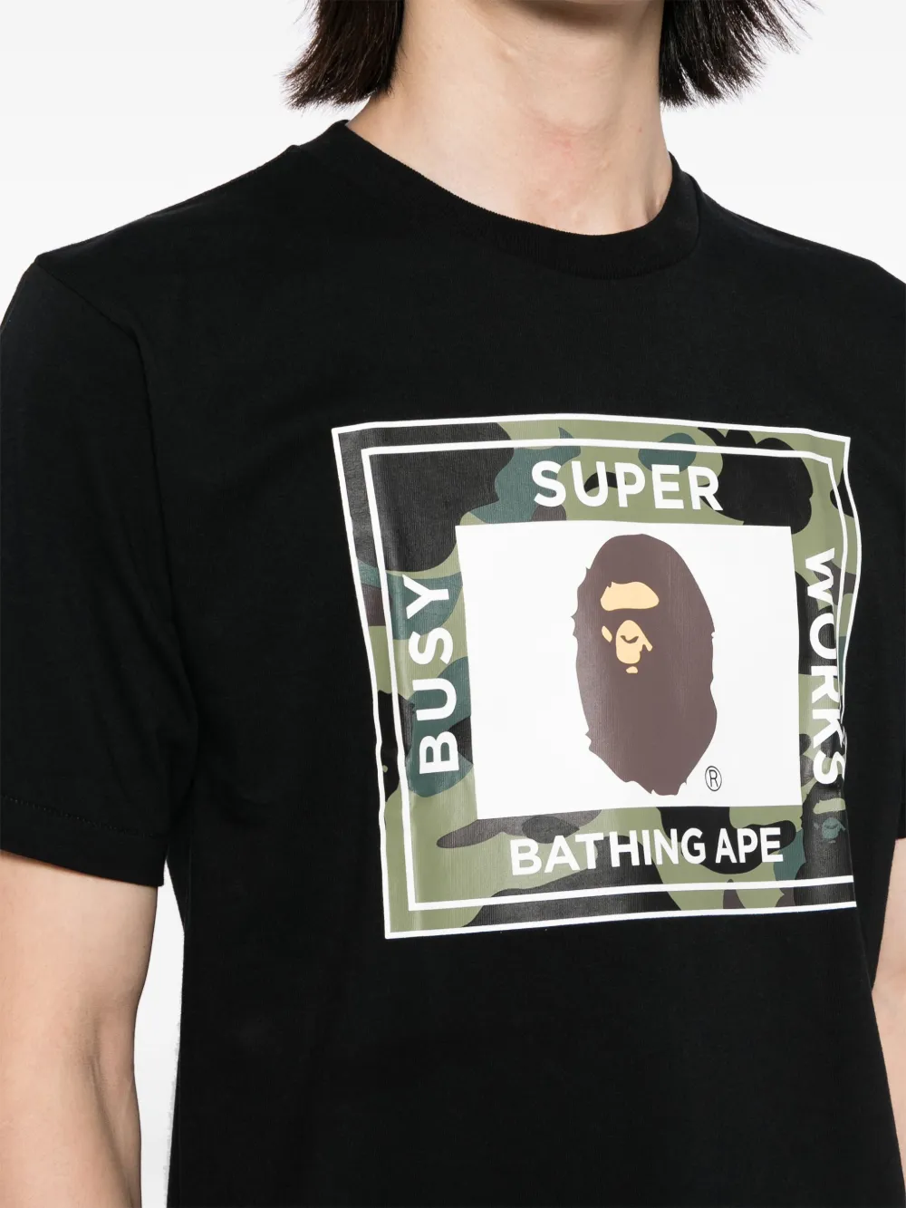 A BATHING APE Katoenen T-shirt met logoprint Zwart