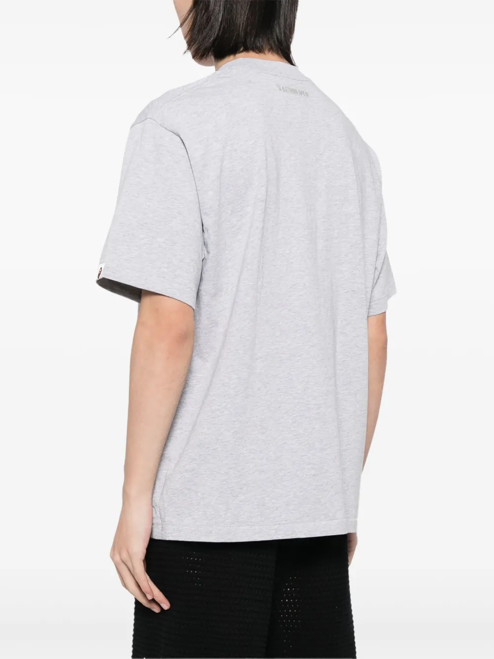 A BATHING APE Katoenen T-shirt met logo-applicatie Grijs