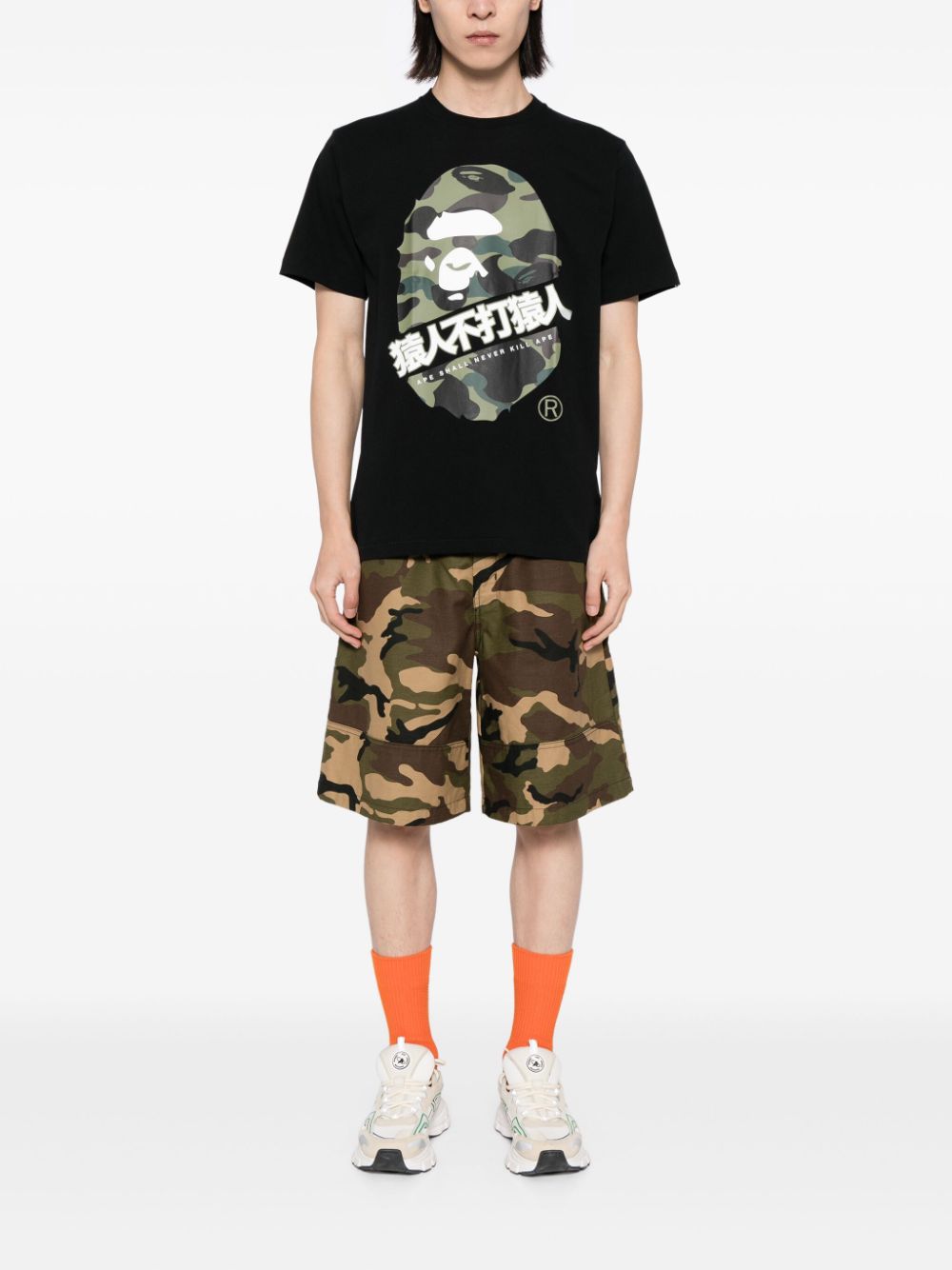 A BATHING APE® T-shirt met print - Zwart