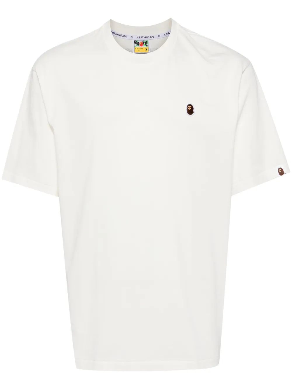 A Bathing Ape Logo-appliqué Cotton T-shirt In White