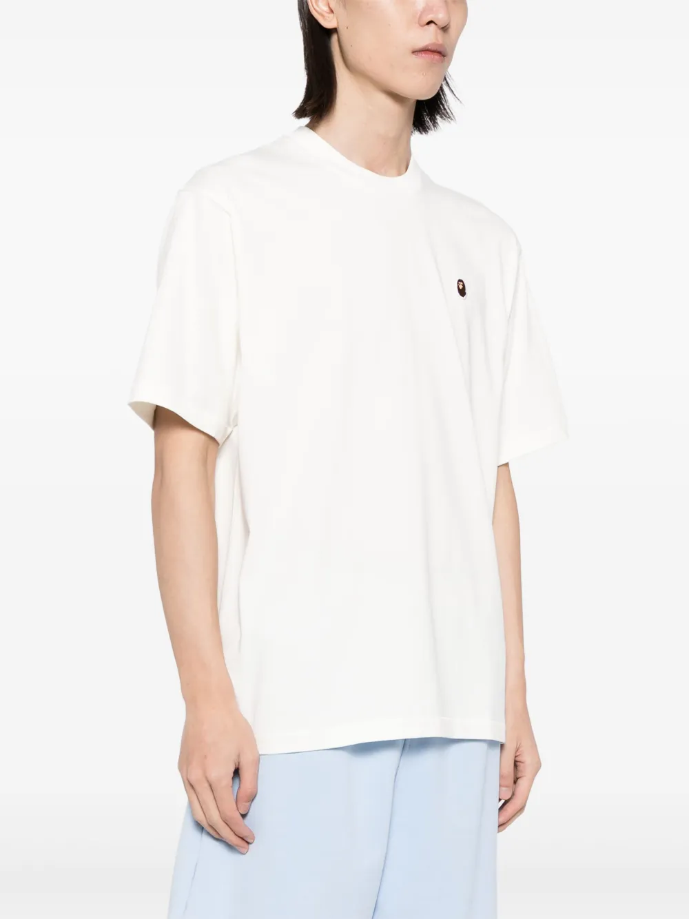 A BATHING APE Katoenen T-shirt met logo-applicatie Wit