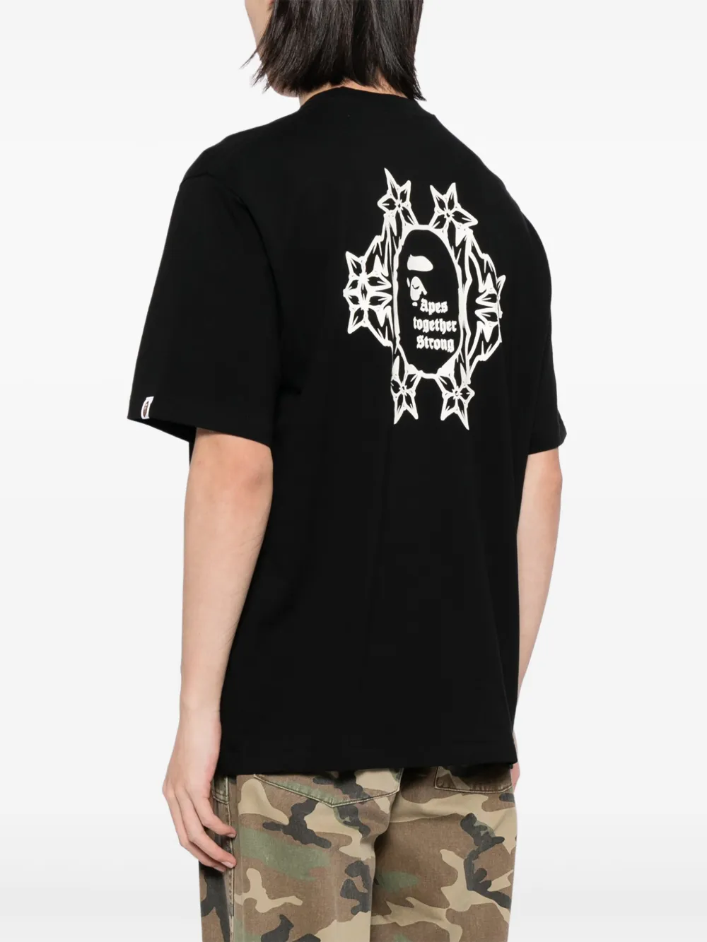 A BATHING APE Katoenen T-shirt met logoprint Zwart