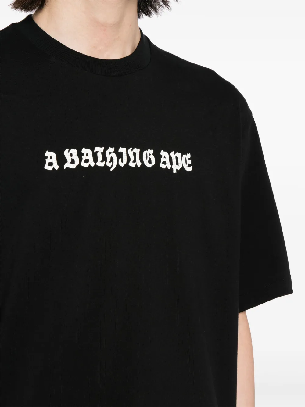 A BATHING APE Katoenen T-shirt met logoprint Zwart