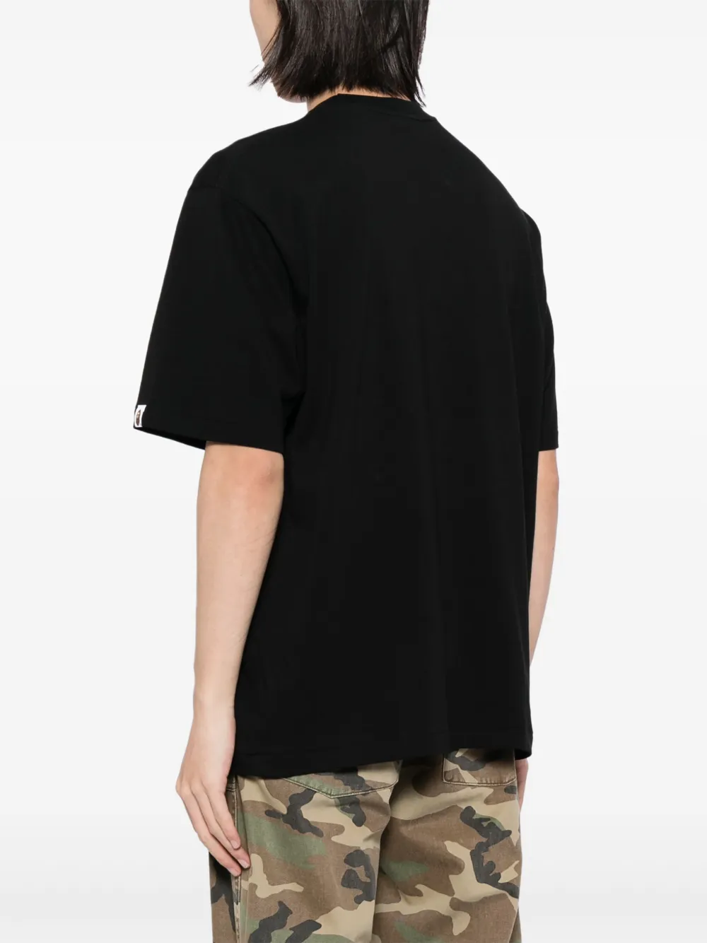 A BATHING APE Katoenen T-shirt met logoprint Zwart