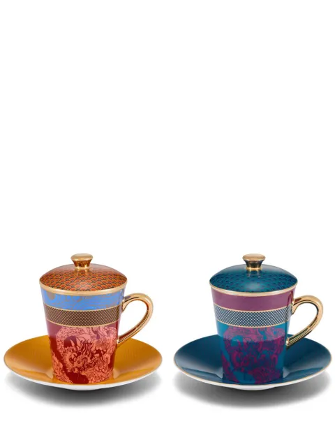 Shanghai Tang 비비드 드래곤 에스프레소 컵 앤 소서 세트 2p