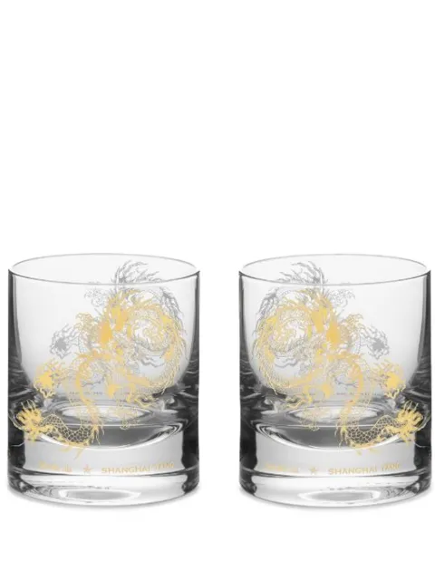 Shanghai Tang set de dos vasos de whisky Dragon