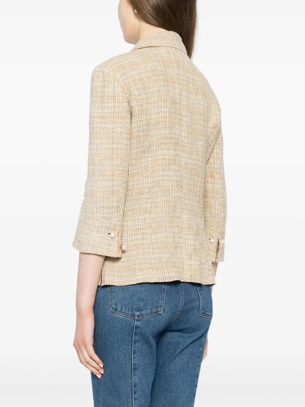 Pre-owned Chanel 2003 Tweed Jacket In Neutrals