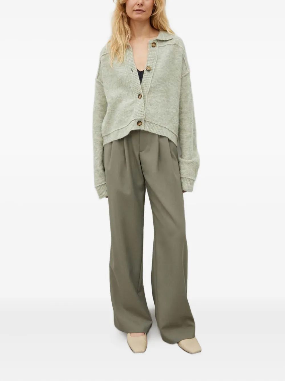 Won Hundred pleated-design trousers - Groen