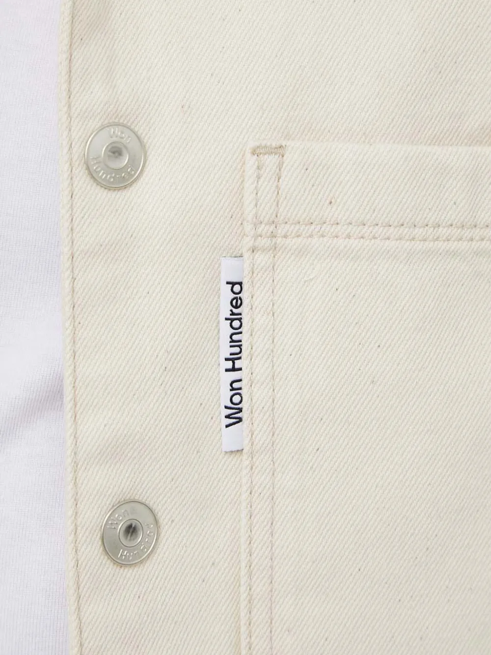Won Hundred Button-up jack met zakdetail Wit