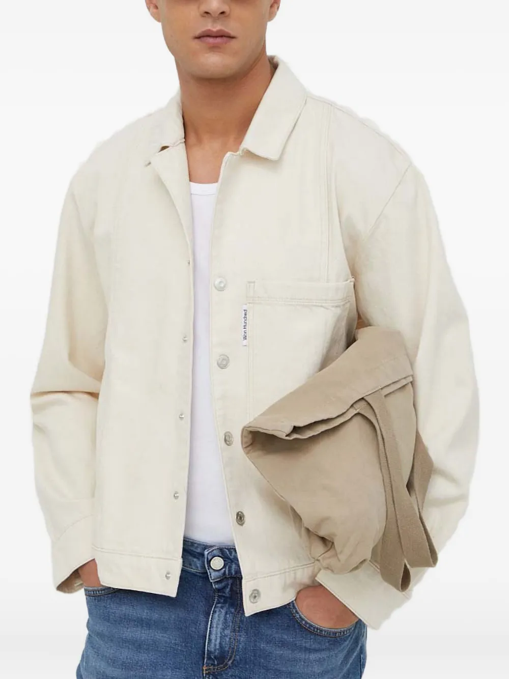 Won Hundred pocket-detail button-up jacket | White | Image 1