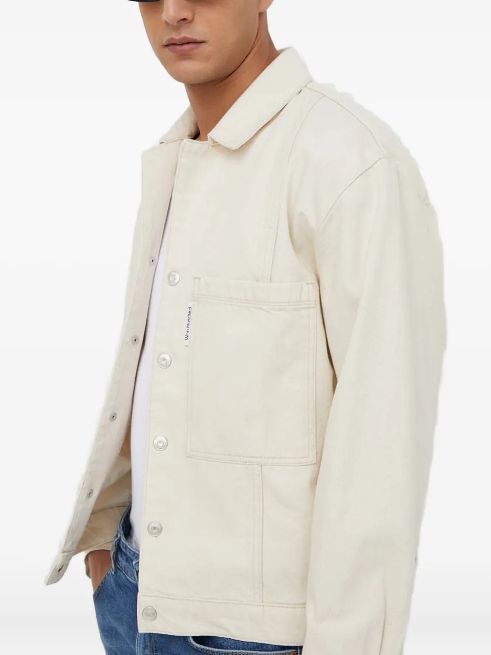 Won Hundred Button-up jack met zakdetail Wit