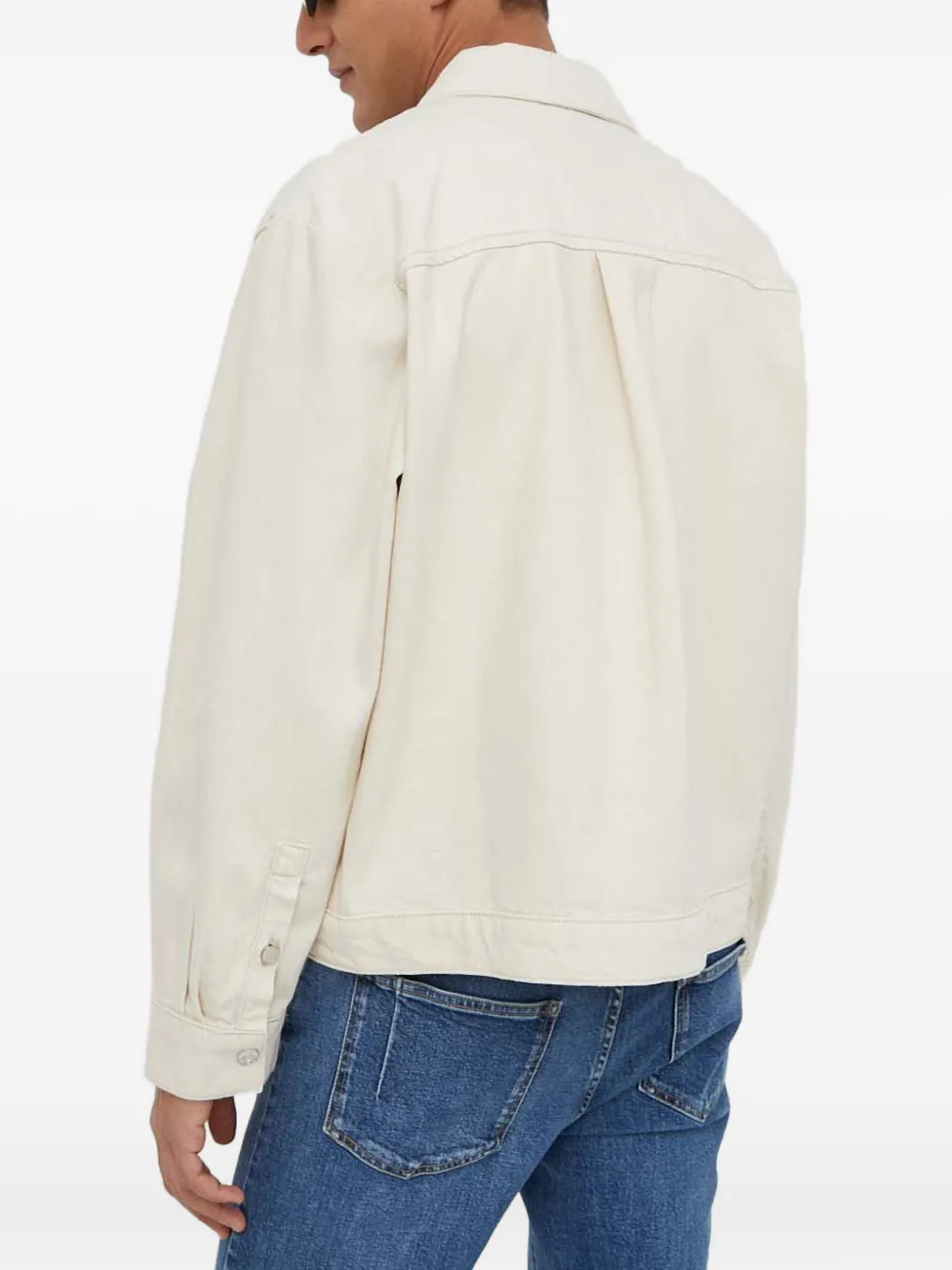Won Hundred Button-up jack met zakdetail Wit