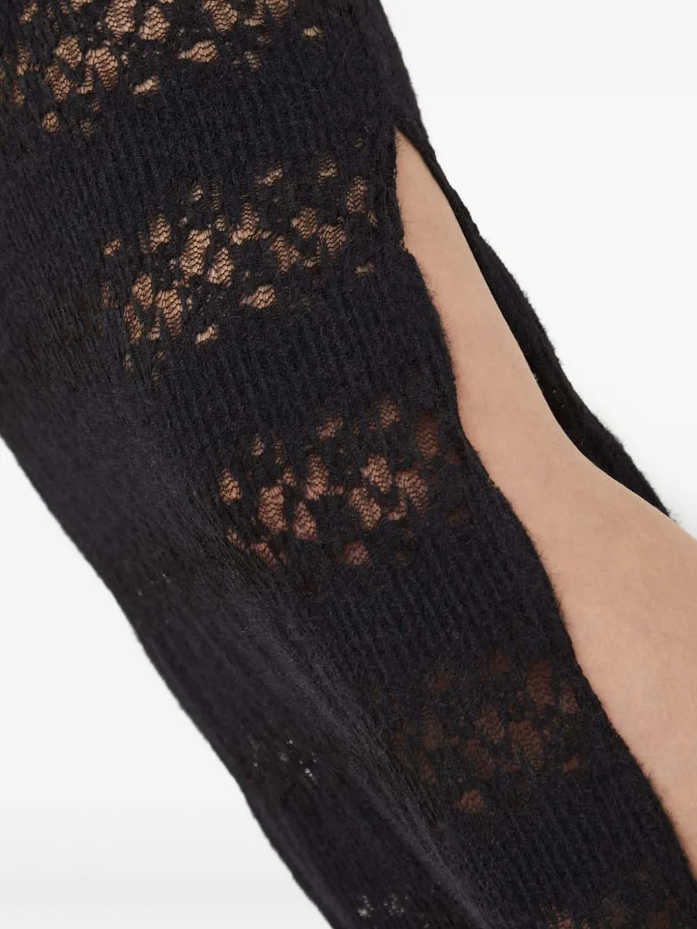 Won Hundred Side-slit Midi Skirt In Black