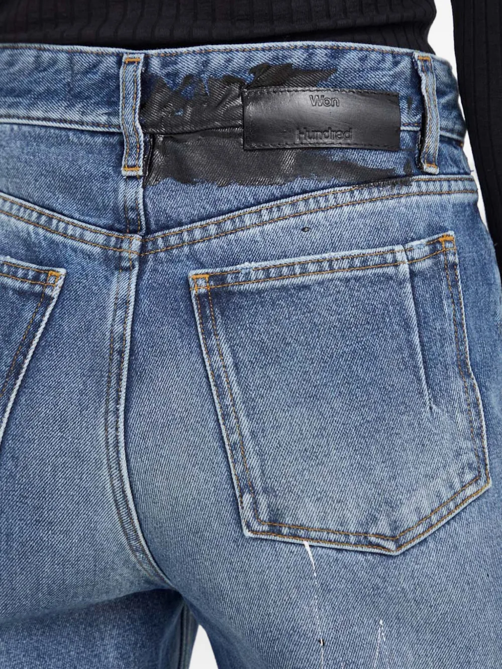 Won Hundred Jeans met verfdetail Blauw