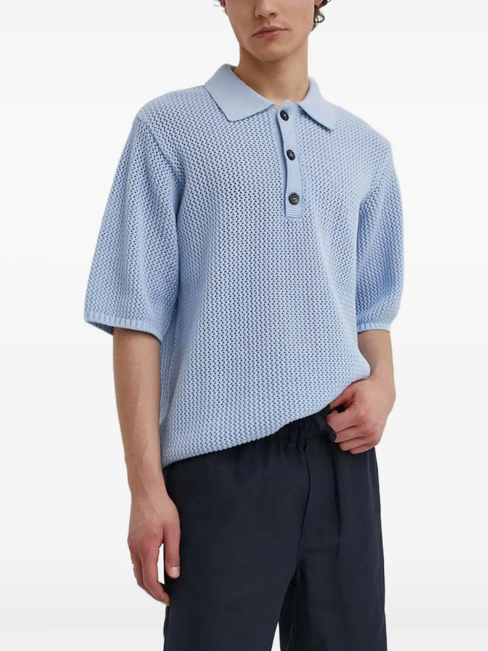 Won Hundred buttoned  polo shirts | Blue | Image 1