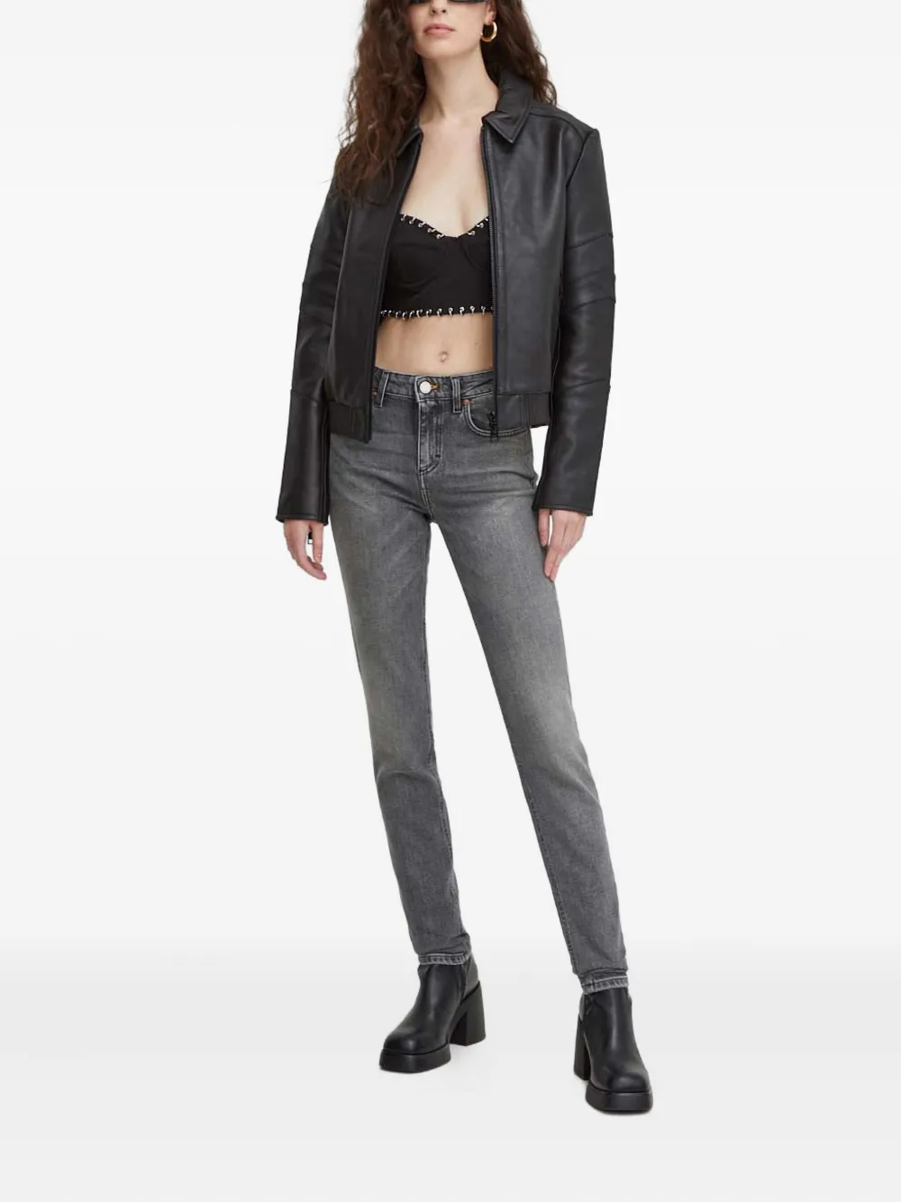 Won Hundred logo-patch trousers - Grijs