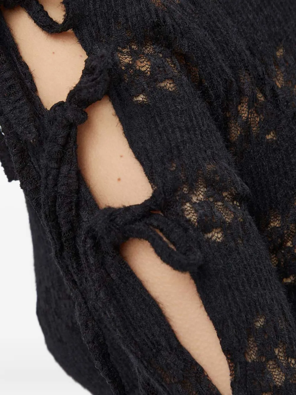 Won Hundred Top met strikdetail Zwart