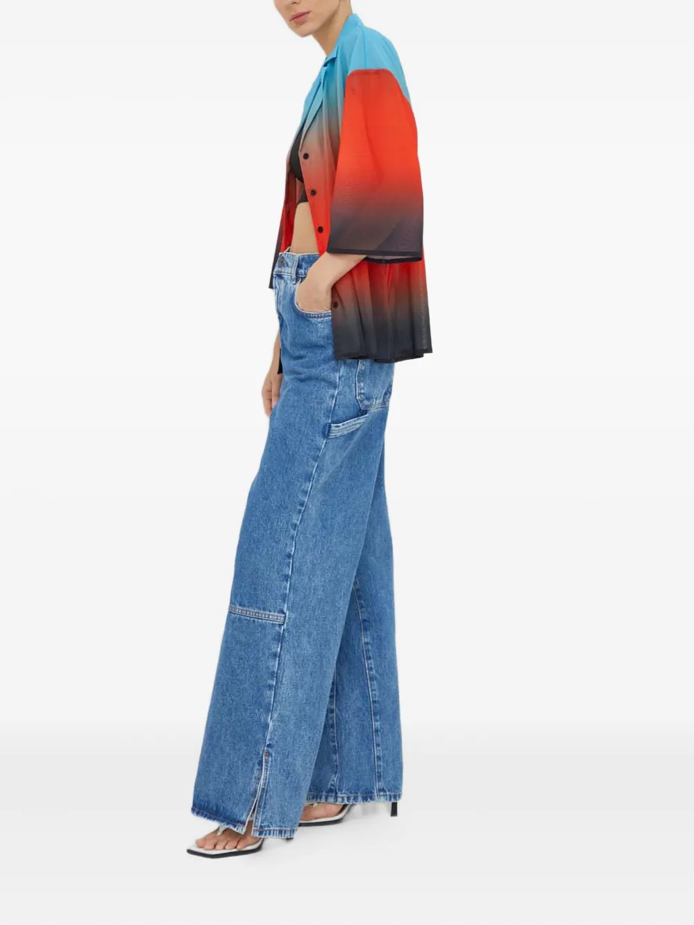 Won Hundred gradient-design shirt - Rood
