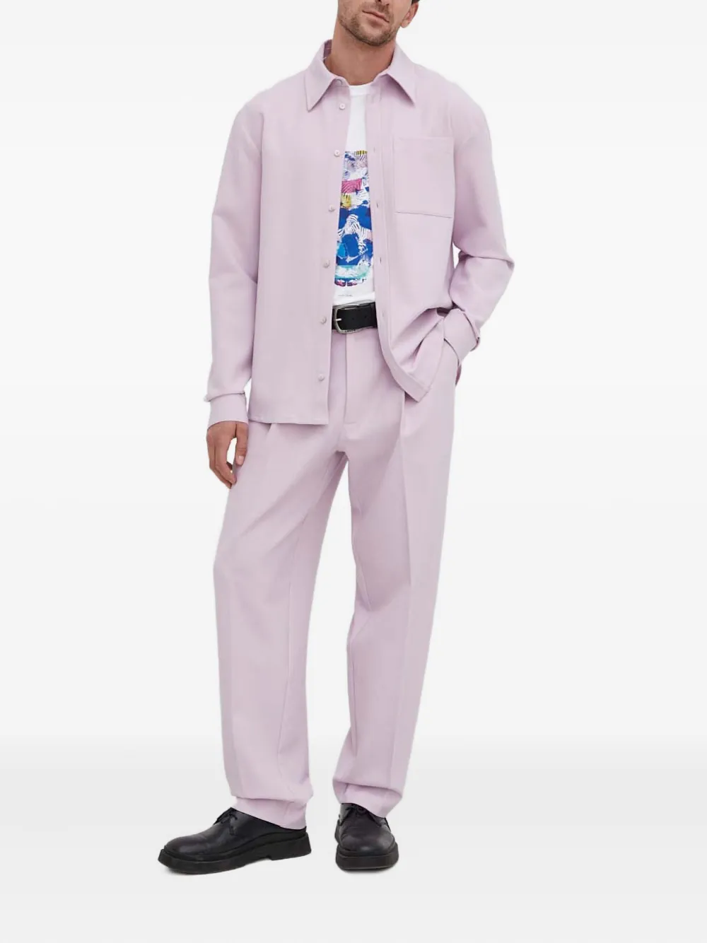 Won Hundred belt-loop pleated-design trousers - Paars