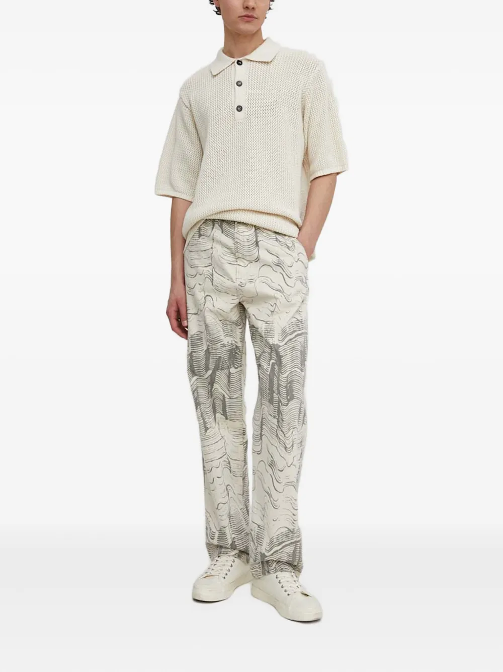 Won Hundred button-fastening polo shirt - Wit