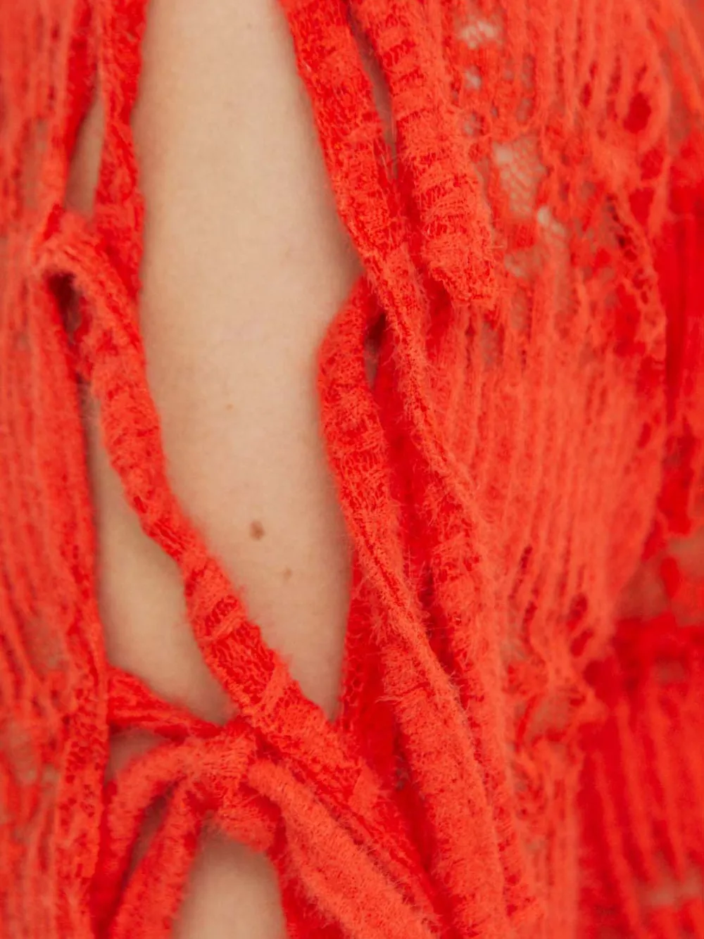 Won Hundred Opengebreide top met strikdetail Rood