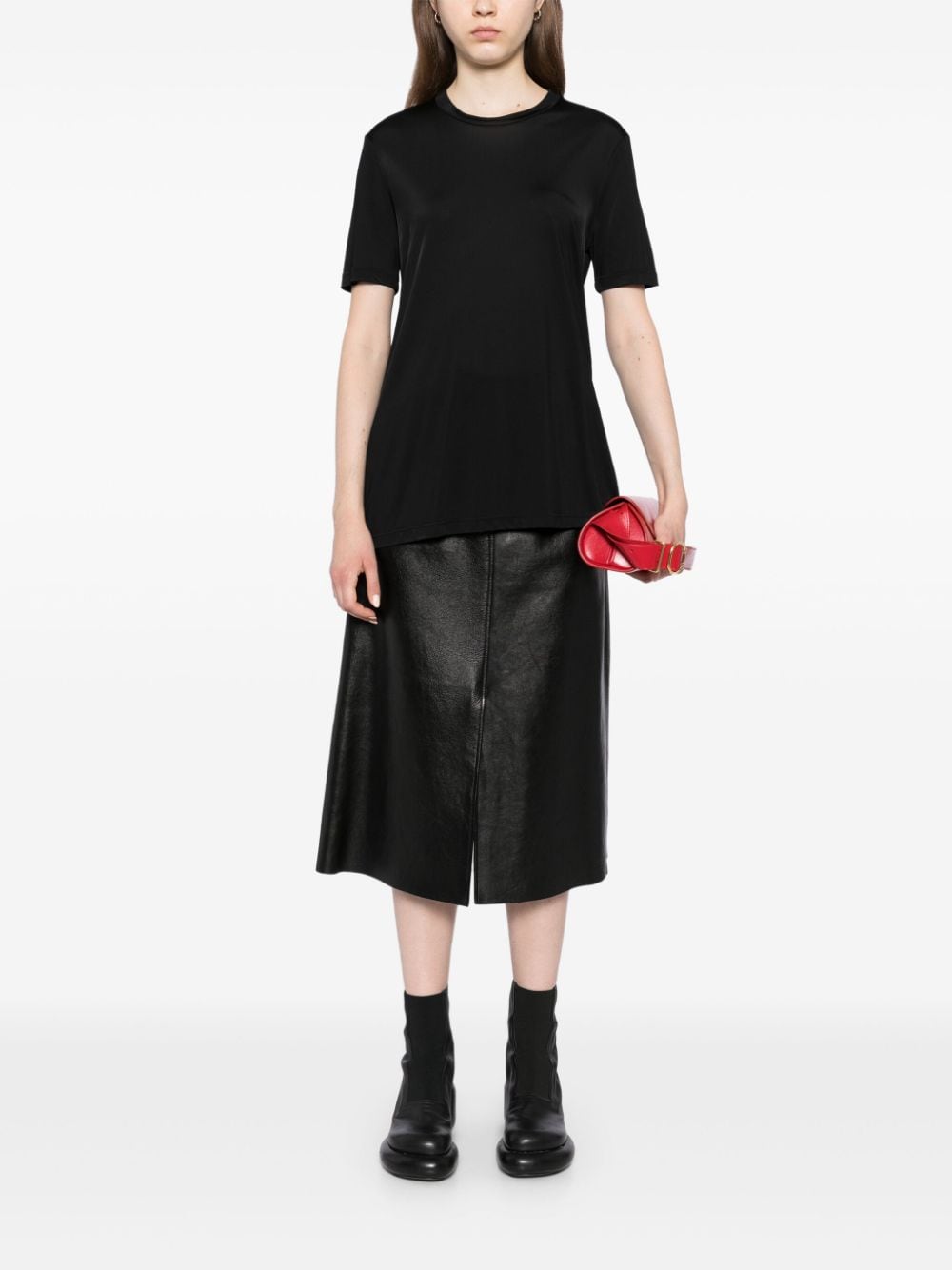 Jil Sander T-shirt met ronde hals Zwart