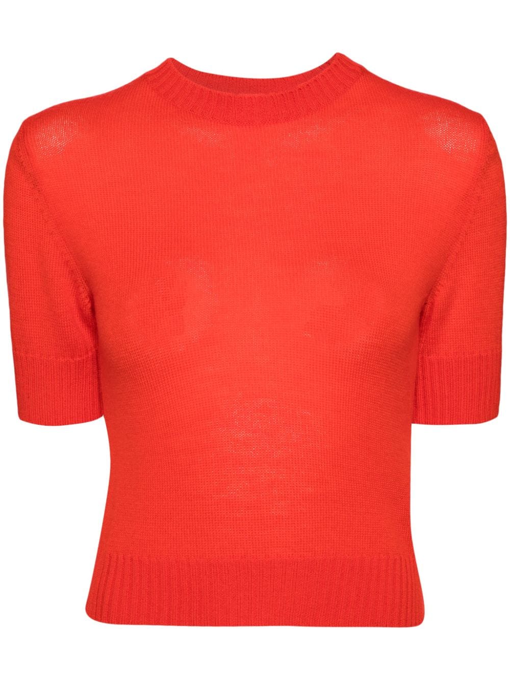 Shop Jil Sander Round-neck Knitted Top In 624 Bright Red