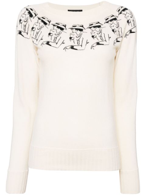 CHANEL embroidered cashmere jumper Women