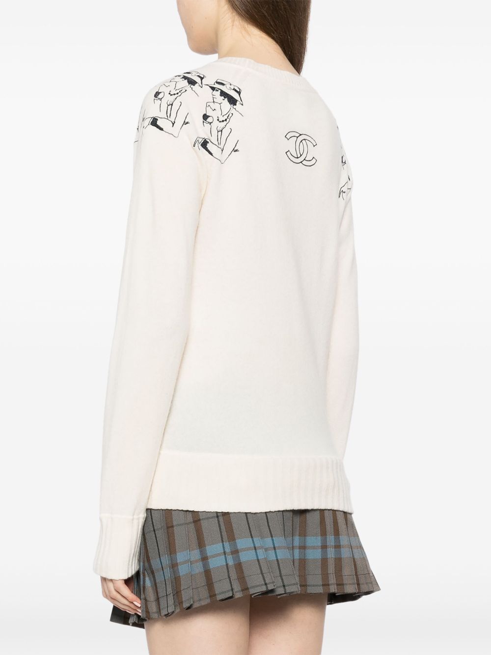 CHANEL embroidered cashmere jumper Women