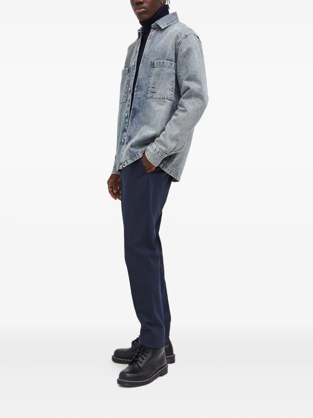 Won Hundred front-pocket button-up shirt - Blauw