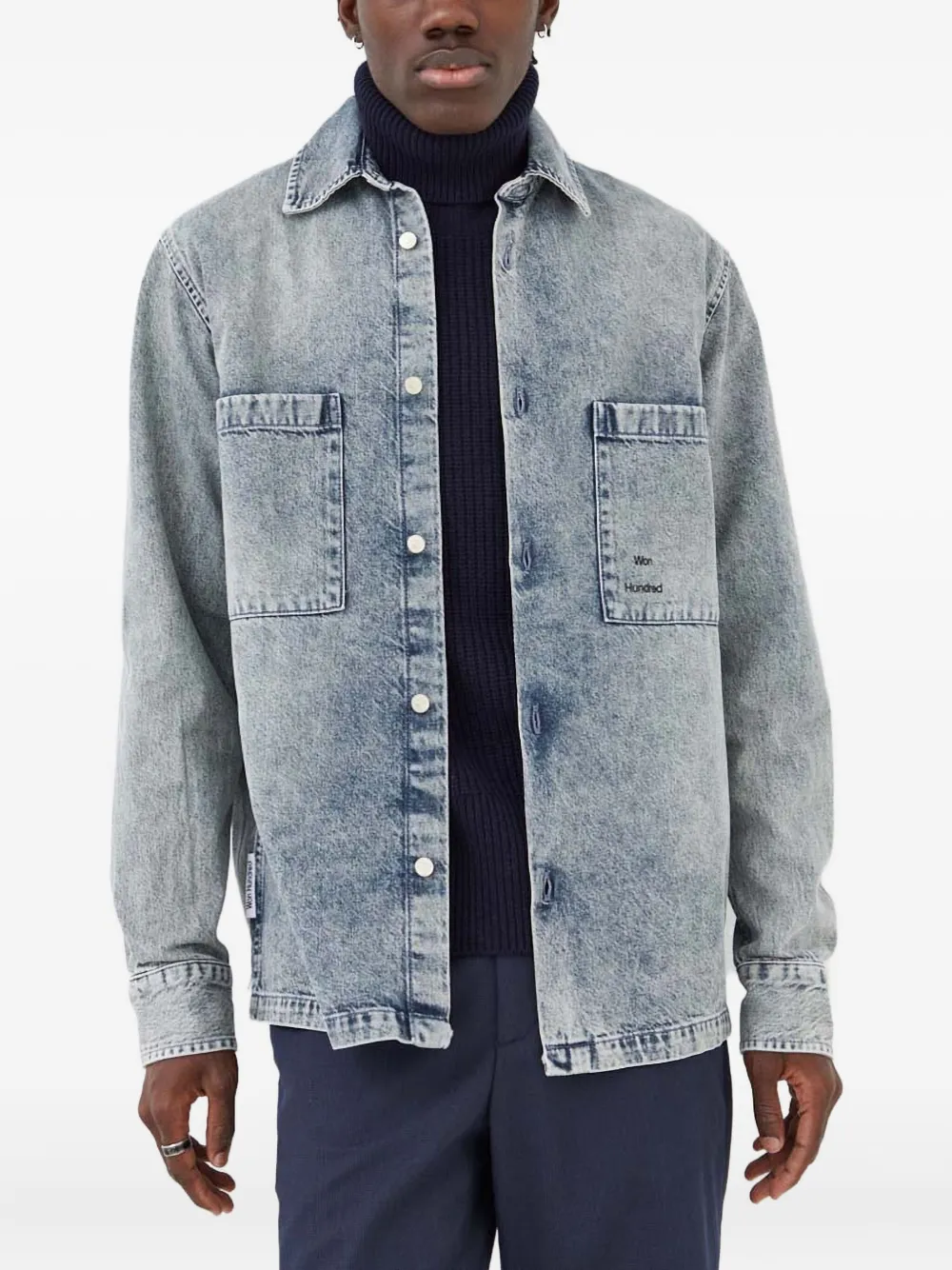 Won Hundred front-pocket button-up shirt | Blue | Image 1